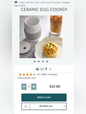 Pampered Chef Ceramic Egg Cooker 🍳
